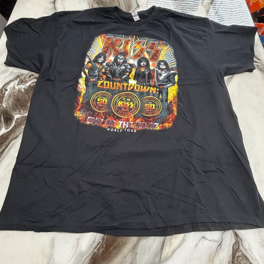 KISS End Of The Road World Tour T-Shirt 2023 Countdown Final 50 Shows Gildan 2XL